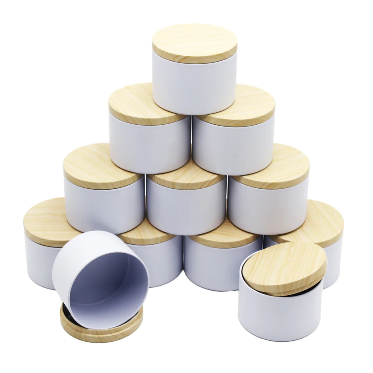 12er-Set 4-oz-Kerzendosen mit Deckeln – Runde Metallbehälter für lose Kerzen; ideal für DIY-Aufbewahrung und Kerzenherstellung
