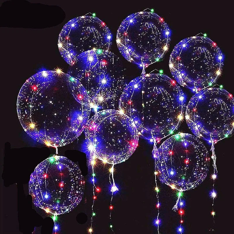 10 Stück LED-Leuchtballons, transparente LED-Ballons, die im Dunkeln leuchten – ideal für Hochzeiten, Geburtstage, Valentinstag, Partys und Festivaldekorationen