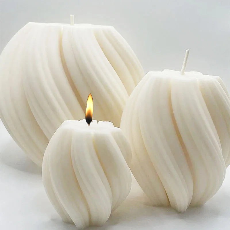 3D-Silikonform für rotierende Säulenkerzen – Geometrische Wellen-Kerzenform – DIY-Form für abstrakte Kunst, Seife, Harz & Gips – Handwerks- und Wohndekor