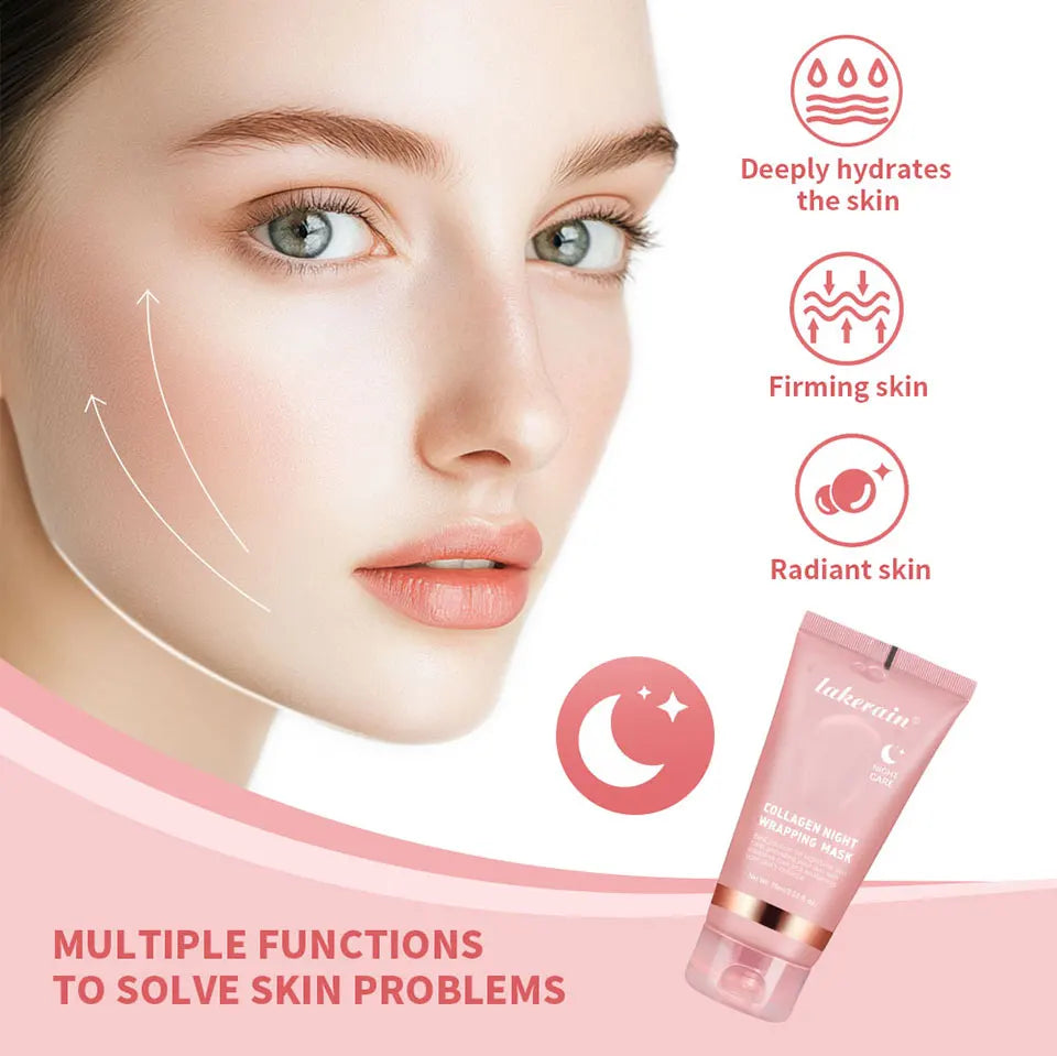 oreanische Deep-Collagen-Maske – Peel-off-Gesichtsmaske mit Anti-Falten- & Lifting-Effekt – Bio-Pflegemaske für die Nacht – Intensivpflege für die Frau