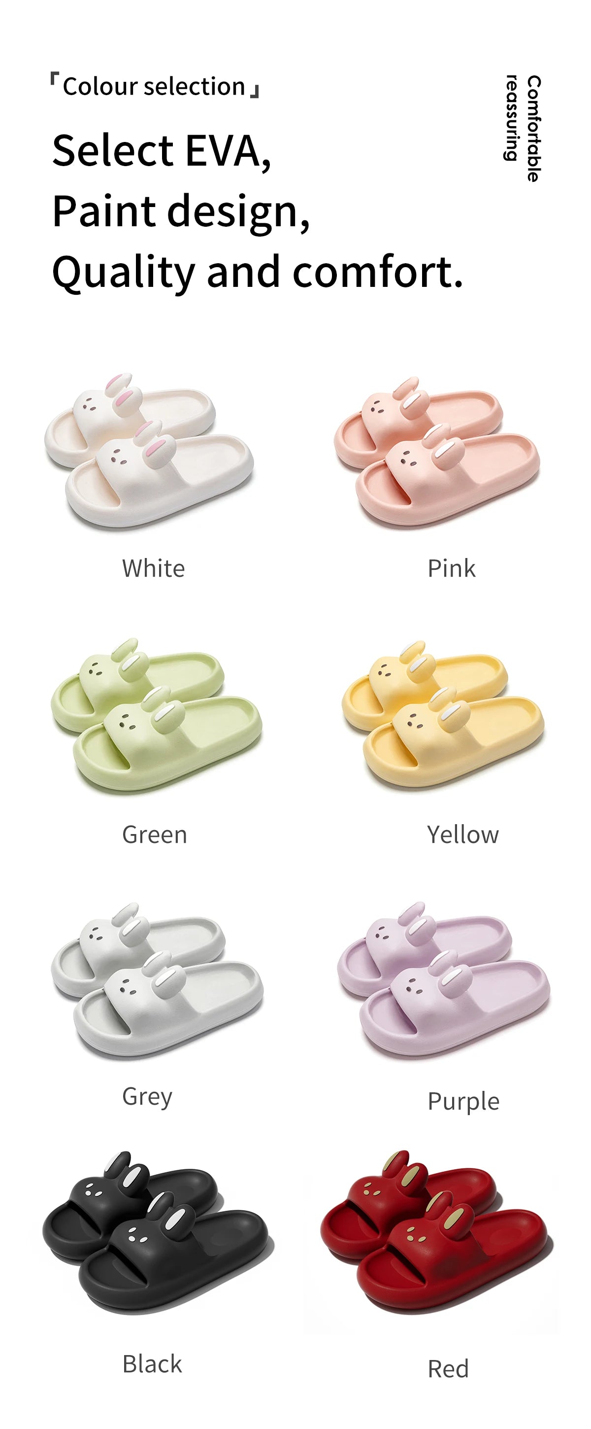 „Pillow Rabbit“-Hausschuhe für Damen und Herren | Haus-Slides & Duschsandalen | Extrem bequem | Dicke, gepolsterte Sohle
