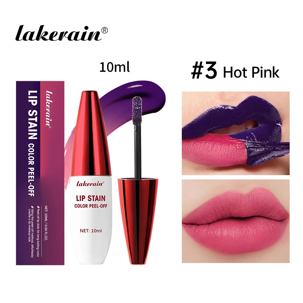 Lip Stain Peel Off 24 Stunden wasserfester Lippenstift, flüssiges Make-up