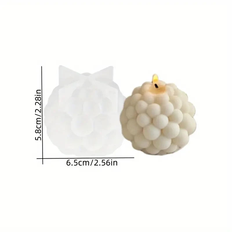 3D-Silikonform für Kerzen – Zylinder, Blasenmuster & Kugelform – Für Duftkerzen, Aromatherapie, Gips & DIY-Kreationen – Handgefertigte Gussform