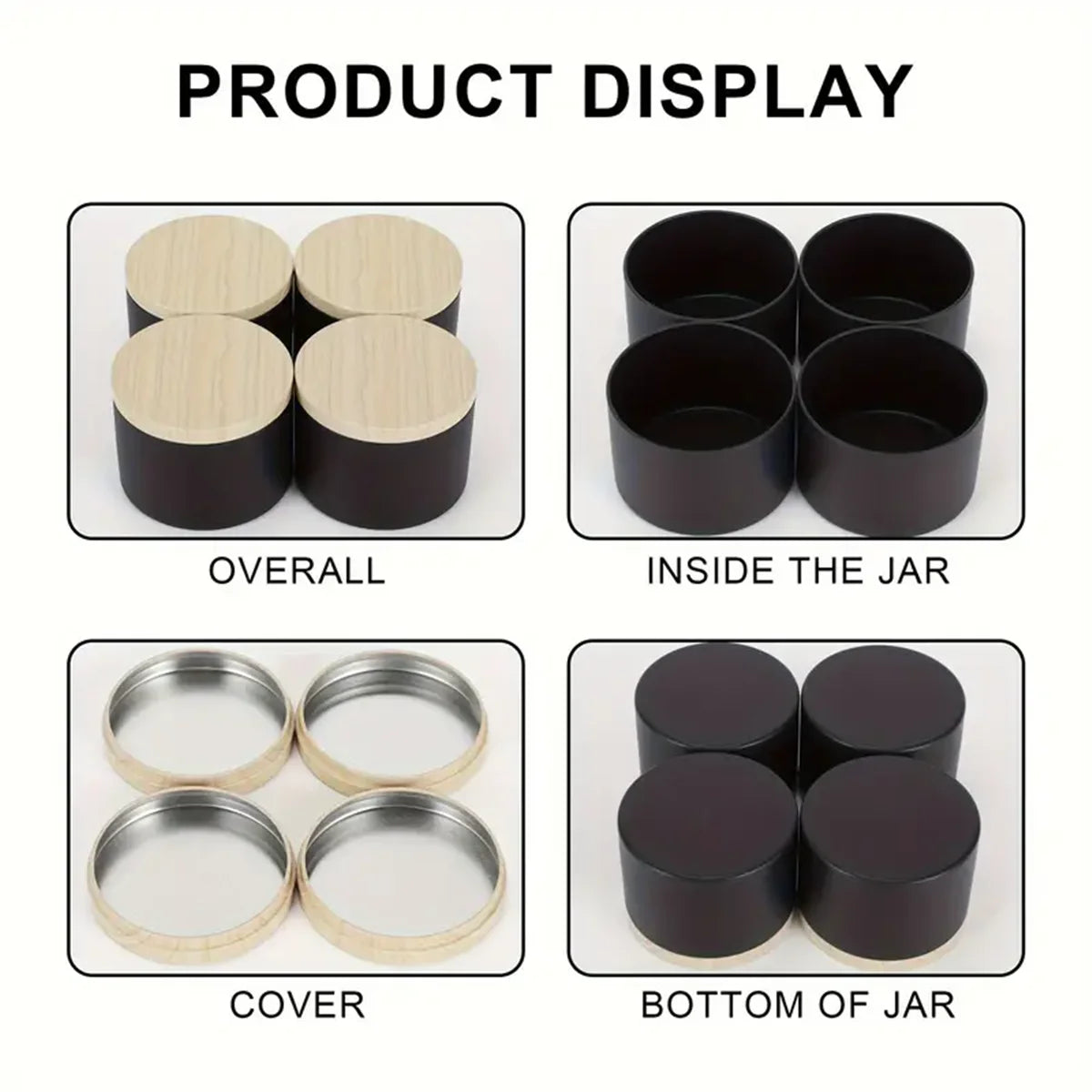 12er-Set 4-oz-Kerzendosen mit Deckeln – Runde Metallbehälter für lose Kerzen; ideal für DIY-Aufbewahrung und Kerzenherstellung