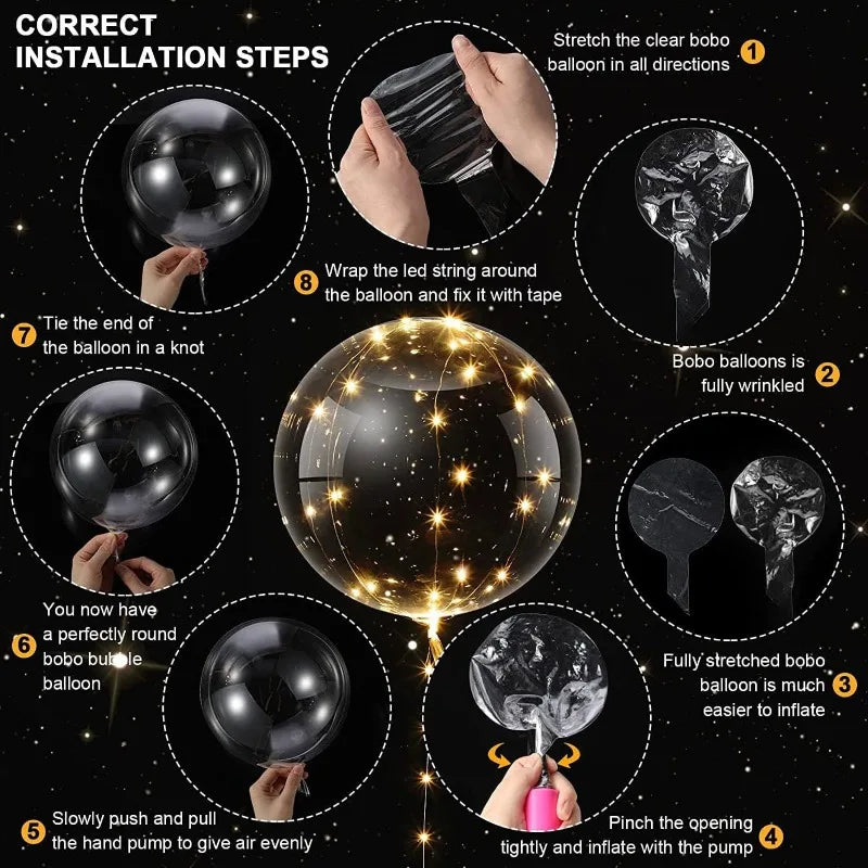 10 Stück LED-Leuchtballons, transparente LED-Ballons, die im Dunkeln leuchten – ideal für Hochzeiten, Geburtstage, Valentinstag, Partys und Festivaldekorationen