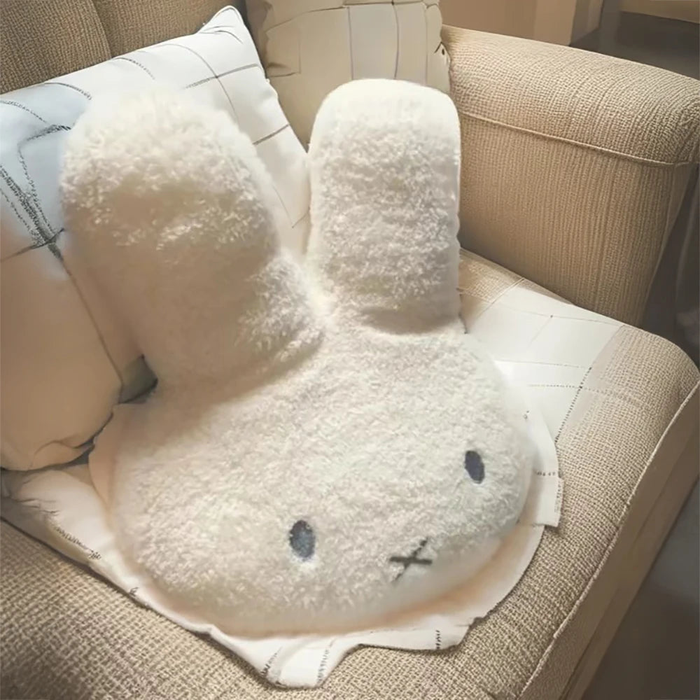 Kawaii Miffy Plüschkissen – Niedliches Cartoon-Kaninchen, hochwertig gefüllt, schlichtes Sofakissen für Wohn- & Schlafzimmer, ideales Geschenk für Mädchen