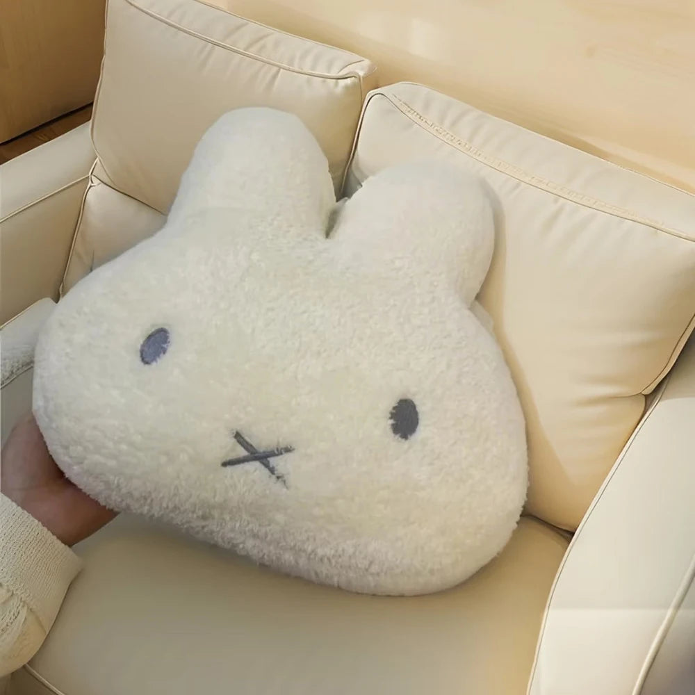 Kawaii Miffy Plüschkissen – Niedliches Cartoon-Kaninchen, hochwertig gefüllt, schlichtes Sofakissen für Wohn- & Schlafzimmer, ideales Geschenk für Mädchen