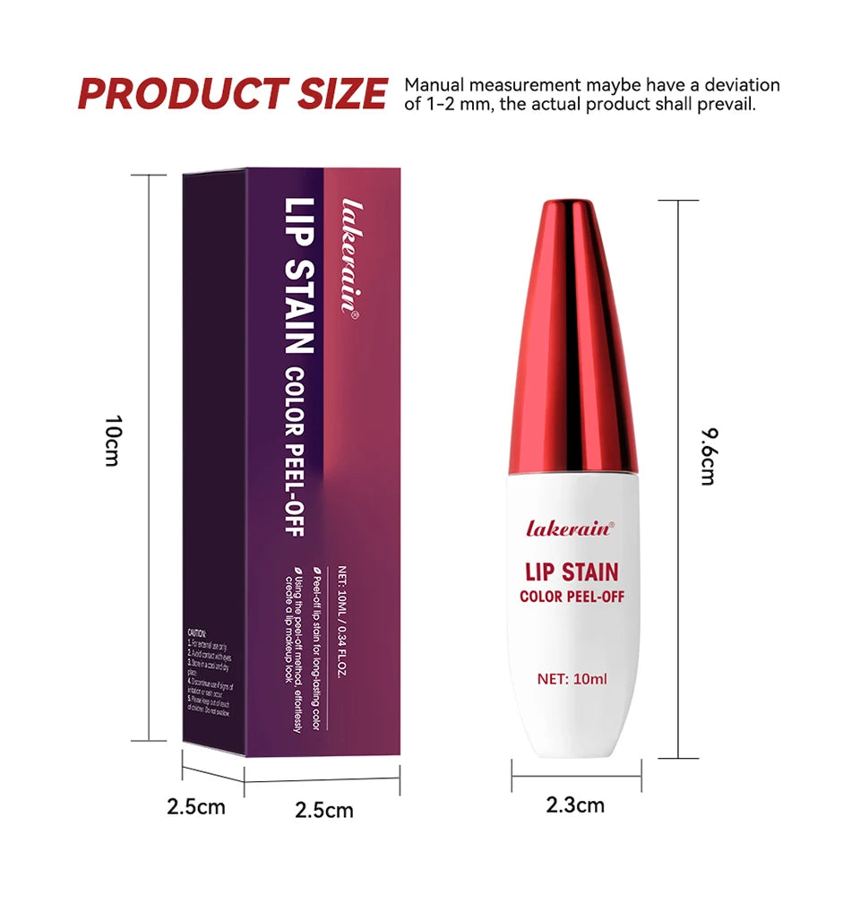 Lip Stain Peel Off 24 Stunden wasserfester Lippenstift, flüssiges Make-up
