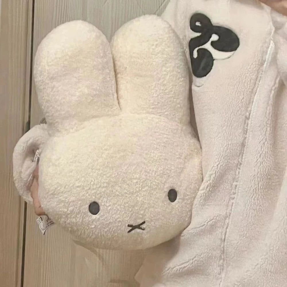 Kawaii Miffy Plüschkissen – Niedliches Cartoon-Kaninchen, hochwertig gefüllt, schlichtes Sofakissen für Wohn- & Schlafzimmer, ideales Geschenk für Mädchen