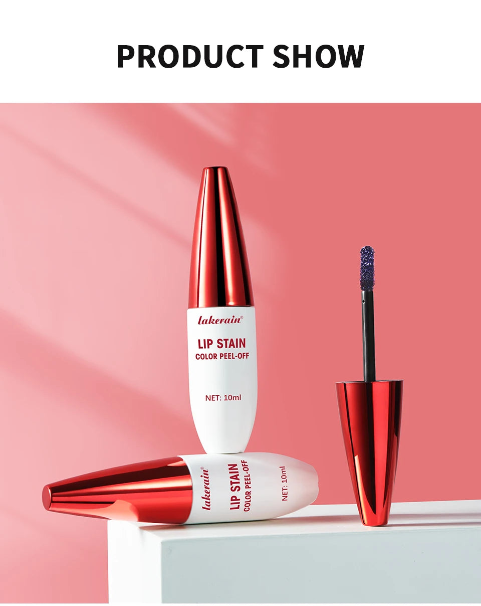 Lip Stain Peel Off 24 Stunden wasserfester Lippenstift, flüssiges Make-up