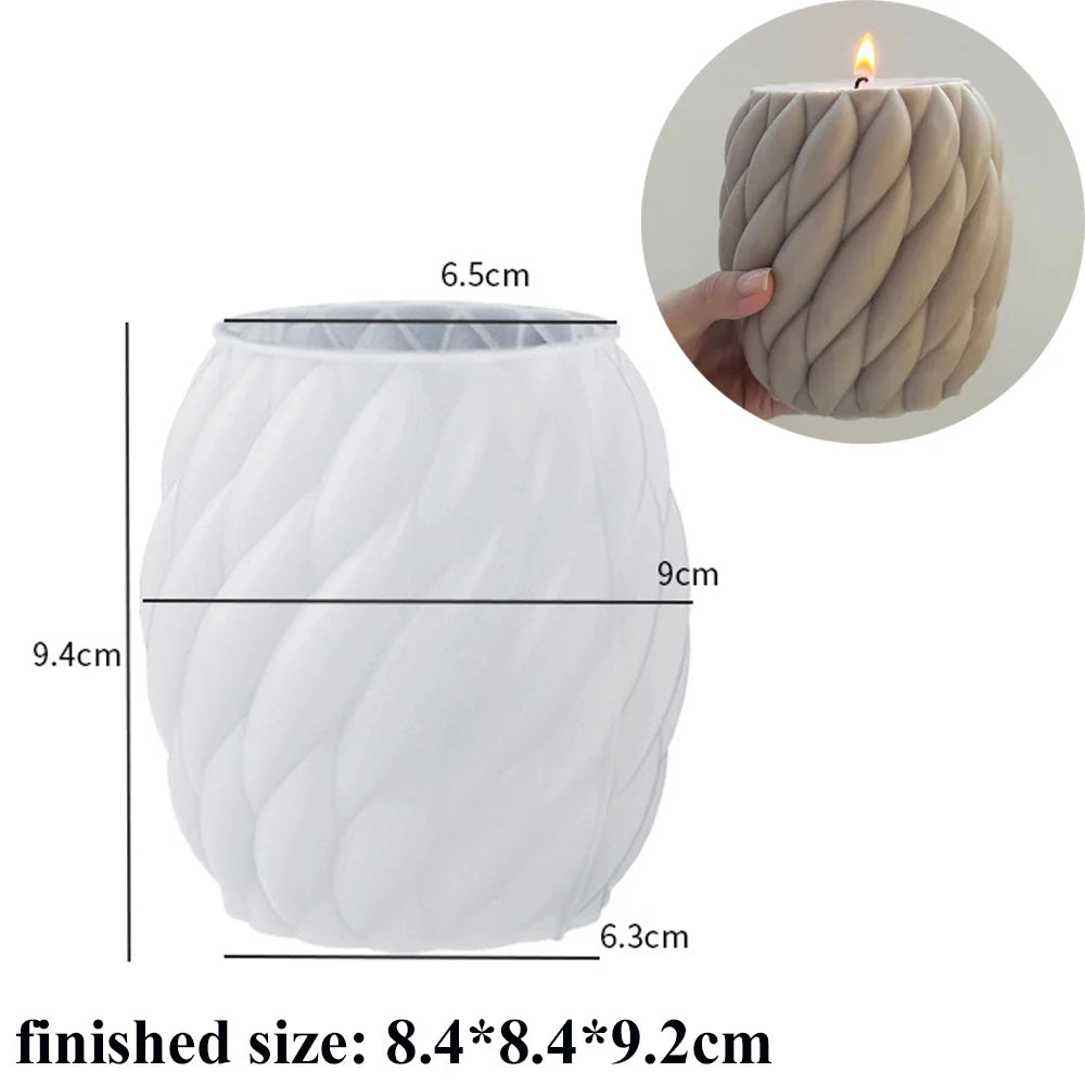 3D-Silikonform für rotierende Säulenkerzen – Geometrische Wellen-Kerzenform – DIY-Form für abstrakte Kunst, Seife, Harz & Gips – Handwerks- und Wohndekor