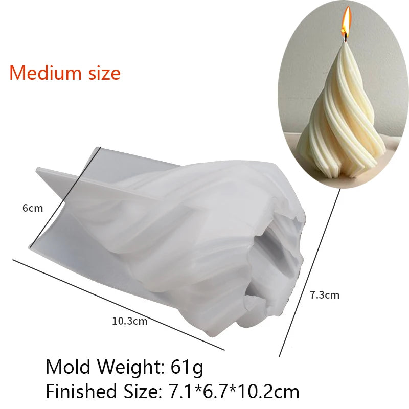 3D-Silikonform für rotierende Säulenkerzen – Geometrische Wellen-Kerzenform – DIY-Form für abstrakte Kunst, Seife, Harz & Gips – Handwerks- und Wohndekor