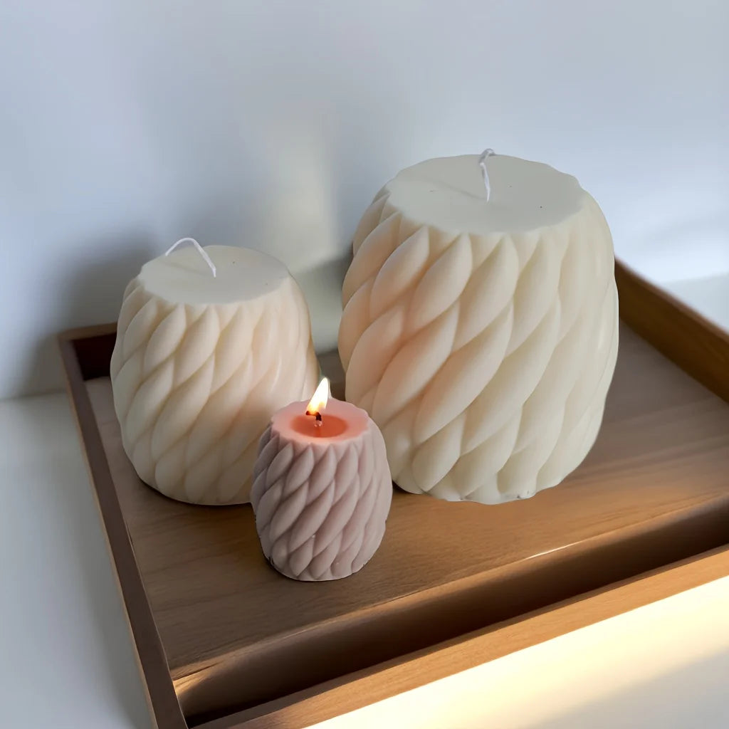 1 Stück Silikonform für geometrische, gewundene Wellenkerzen – Abstrakte Kunst-Deko, gewellte Säulen, moderne Kerzen & Aromawachs