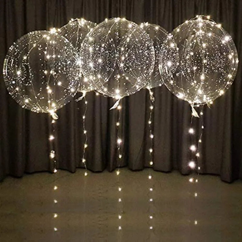 10 Stück LED-Leuchtballons, transparente LED-Ballons, die im Dunkeln leuchten – ideal für Hochzeiten, Geburtstage, Valentinstag, Partys und Festivaldekorationen