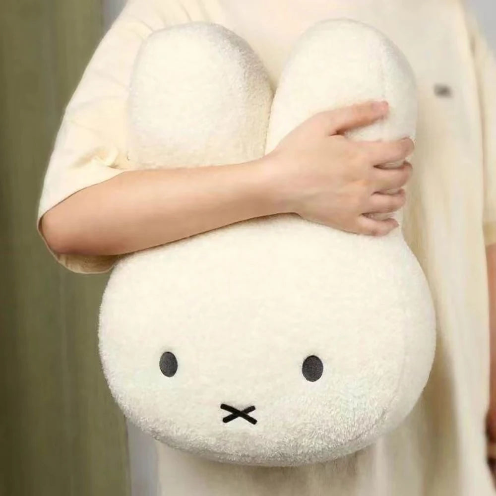 Kawaii Miffy Plüschkissen – Niedliches Cartoon-Kaninchen, hochwertig gefüllt, schlichtes Sofakissen für Wohn- & Schlafzimmer, ideales Geschenk für Mädchen