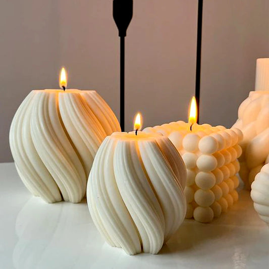 3D-Silikonform für rotierende Säulenkerzen – Geometrische Wellen-Kerzenform – DIY-Form für abstrakte Kunst, Seife, Harz & Gips – Handwerks- und Wohndekor
