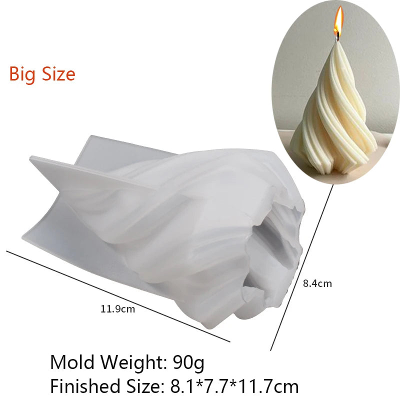 3D-Silikonform für rotierende Säulenkerzen – Geometrische Wellen-Kerzenform – DIY-Form für abstrakte Kunst, Seife, Harz & Gips – Handwerks- und Wohndekor