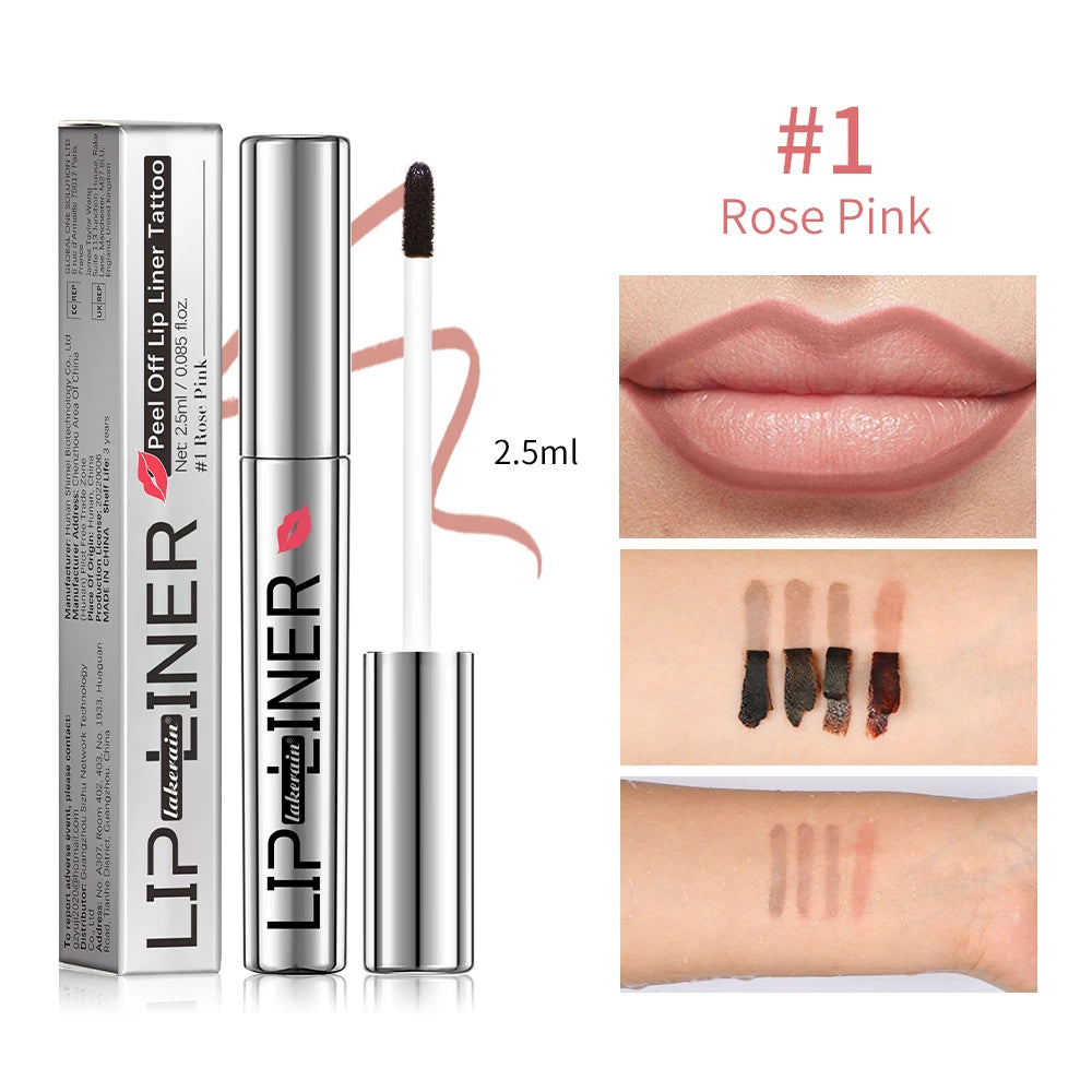 Lipliner-Stift zum Abziehen, Lippenflecken-Tattoo, langanhaltend, matt, wasserfest, wischfest, transparent