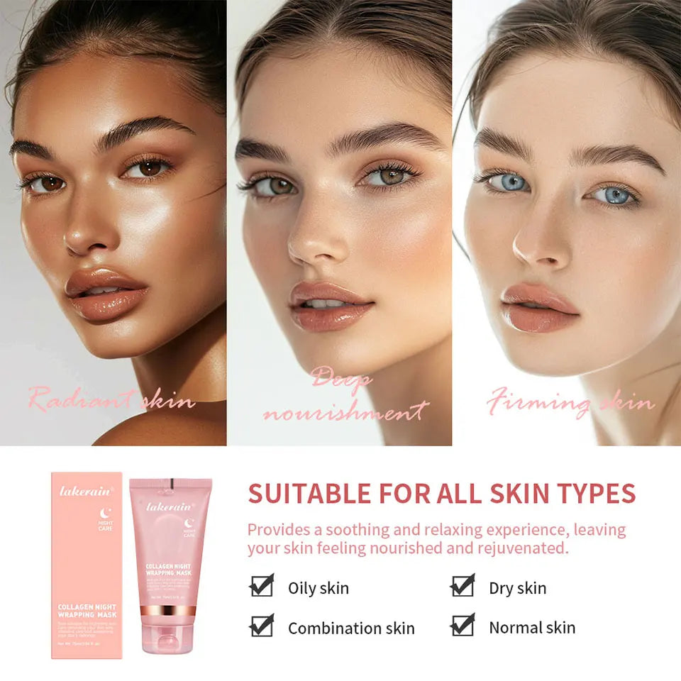 oreanische Deep-Collagen-Maske – Peel-off-Gesichtsmaske mit Anti-Falten- & Lifting-Effekt – Bio-Pflegemaske für die Nacht – Intensivpflege für die Frau
