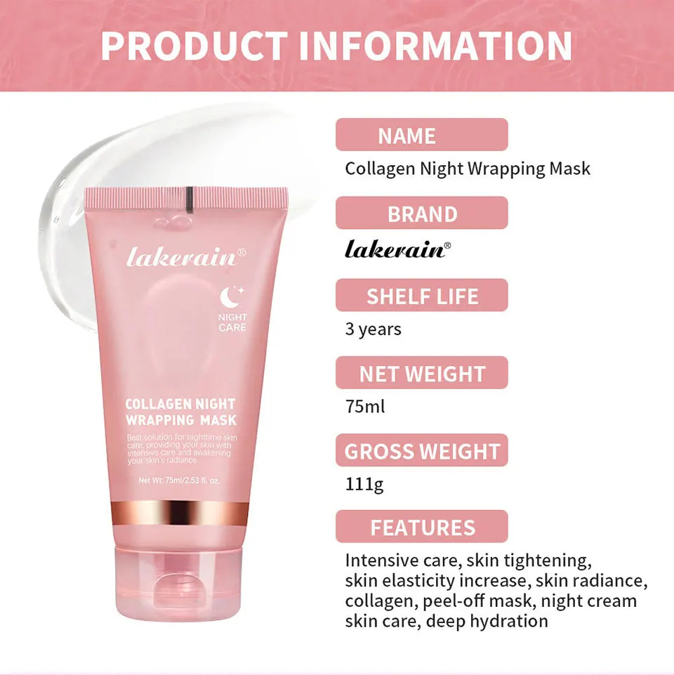 oreanische Deep-Collagen-Maske – Peel-off-Gesichtsmaske mit Anti-Falten- & Lifting-Effekt – Bio-Pflegemaske für die Nacht – Intensivpflege für die Frau