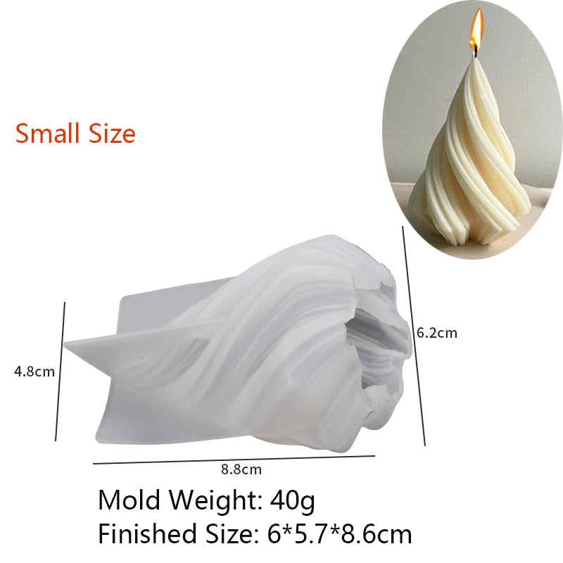 3D-Silikonform für rotierende Säulenkerzen – Geometrische Wellen-Kerzenform – DIY-Form für abstrakte Kunst, Seife, Harz & Gips – Handwerks- und Wohndekor