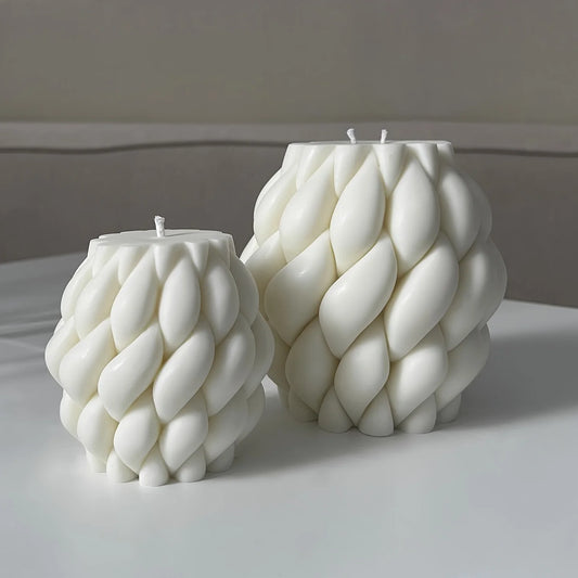 1 Stück Silikonform für geometrische, gewundene Wellenkerzen – Abstrakte Kunst-Deko, gewellte Säulen, moderne Kerzen & Aromawachs