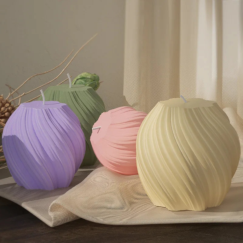 3D-Silikonform für rotierende Säulenkerzen – Geometrische Wellen-Kerzenform – DIY-Form für abstrakte Kunst, Seife, Harz & Gips – Handwerks- und Wohndekor