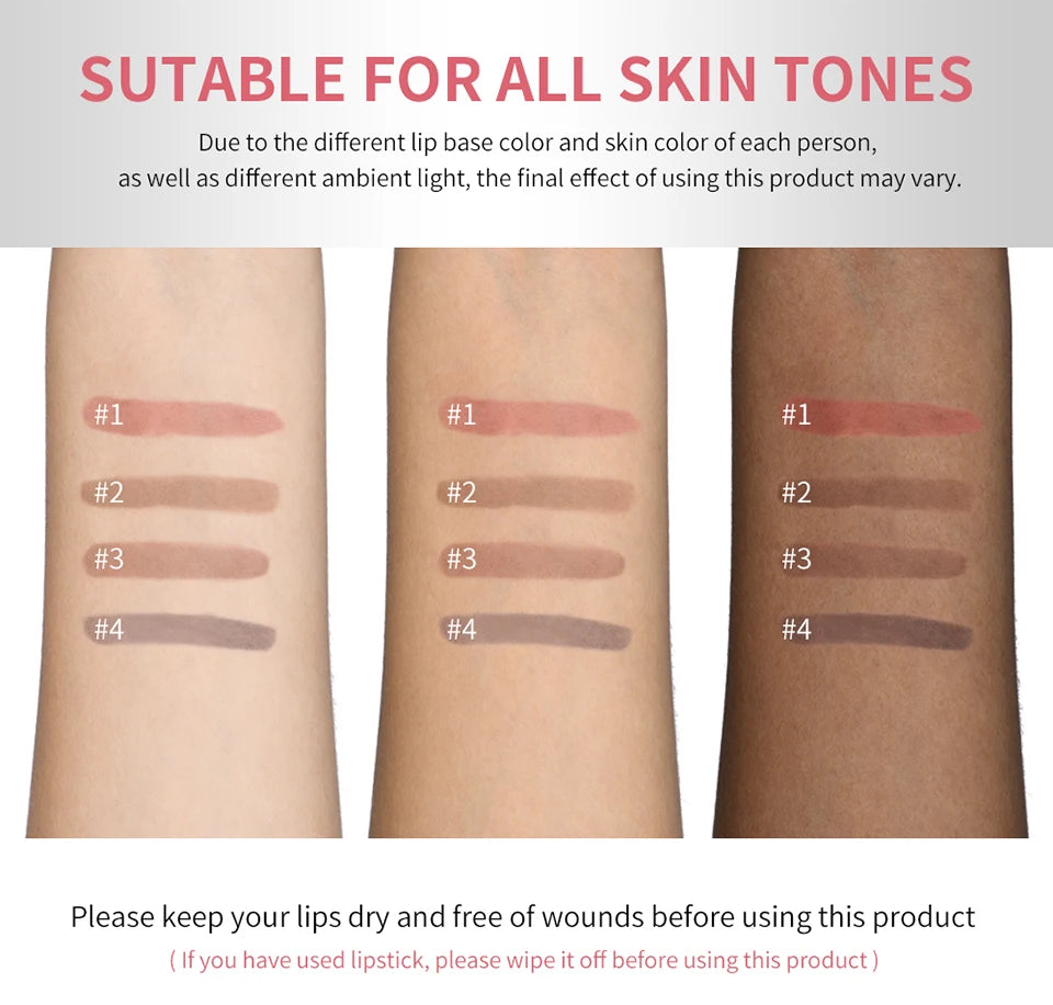 Lipliner-Stift zum Abziehen, Lippenflecken-Tattoo, langanhaltend, matt, wasserfest, wischfest, transparent