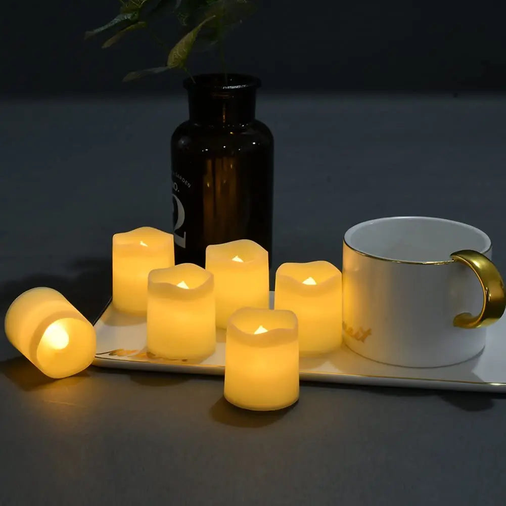 24-teiliges Set flammenlose LED-Kerzen – Kreative LED-Teelichter (Wunschkerzen) in Warmweiß – Flammenlose Kerzenbeleuchtung für Halloween & Weihnachtsdekoration