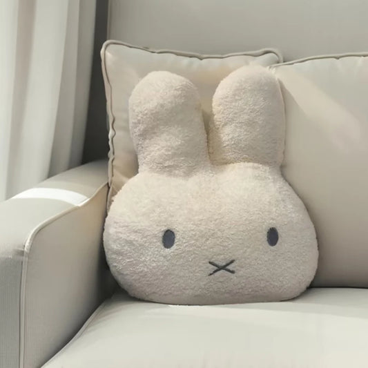 Kawaii Miffy Plüschkissen – Niedliches Cartoon-Kaninchen, hochwertig gefüllt, schlichtes Sofakissen für Wohn- & Schlafzimmer, ideales Geschenk für Mädchen