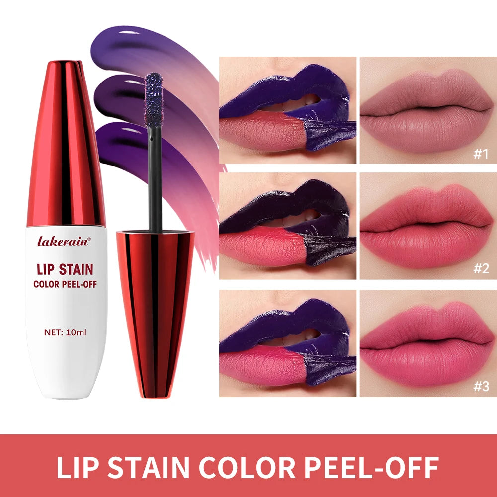 Lip Stain Peel Off 24 Stunden wasserfester Lippenstift, flüssiges Make-up