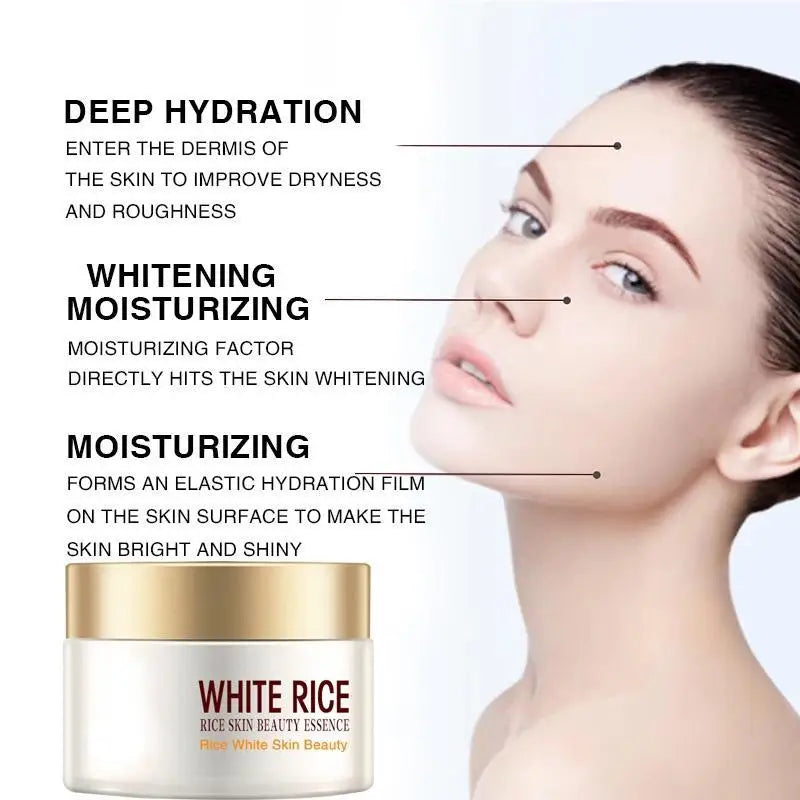 Weißer Reis Aufhellungscreme – Anti-Aging, Faltenreduktion, nährende & feuchtigkeitsspendende Gesichtscreme