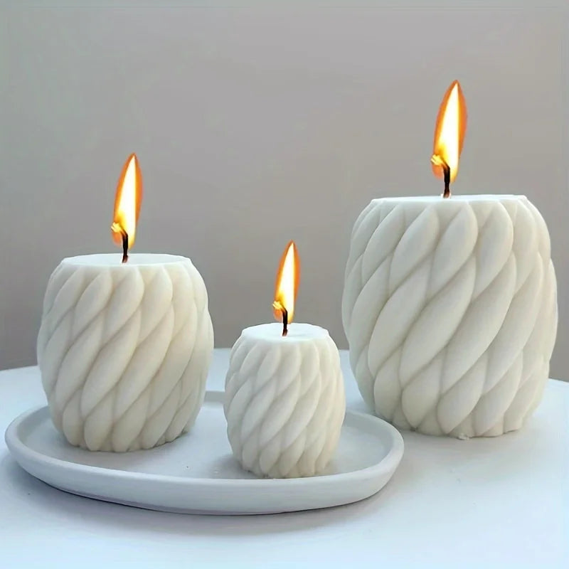 1 Stück Silikonform für geometrische, gewundene Wellenkerzen – Abstrakte Kunst-Deko, gewellte Säulen, moderne Kerzen & Aromawachs