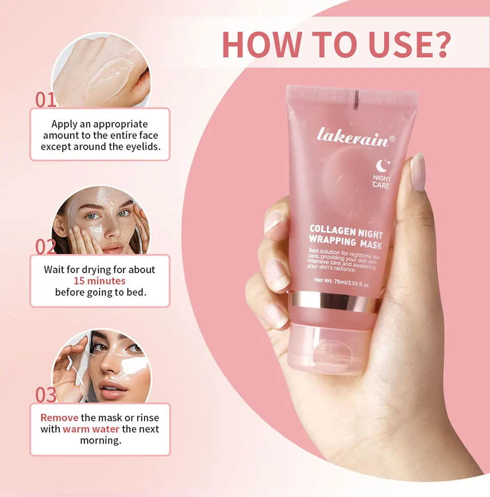 oreanische Deep-Collagen-Maske – Peel-off-Gesichtsmaske mit Anti-Falten- & Lifting-Effekt – Bio-Pflegemaske für die Nacht – Intensivpflege für die Frau