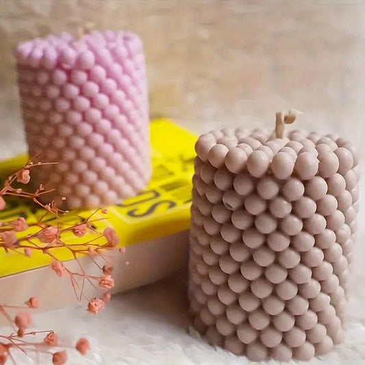 3D-Silikonform für Kerzen – Zylinder, Blasenmuster & Kugelform – Für Duftkerzen, Aromatherapie, Gips & DIY-Kreationen – Handgefertigte Gussform