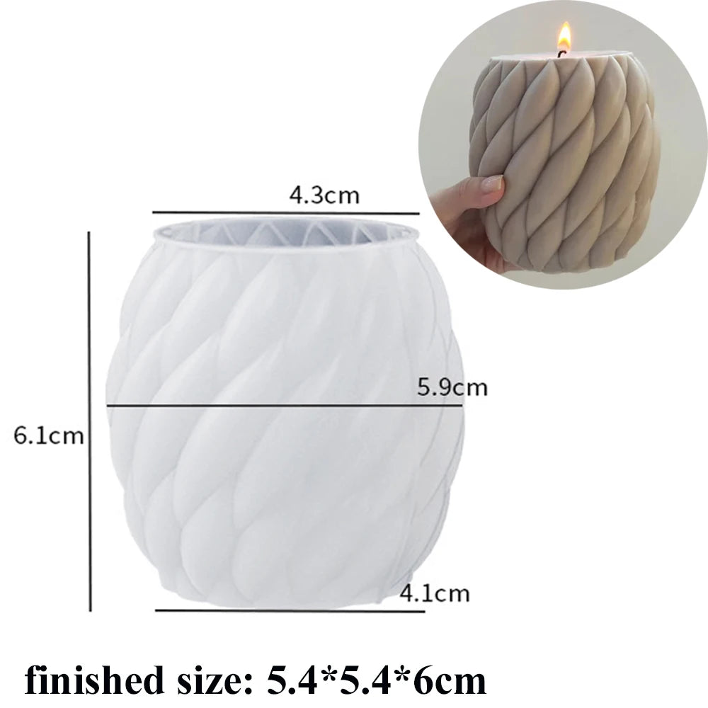 3D-Silikonform für rotierende Säulenkerzen – Geometrische Wellen-Kerzenform – DIY-Form für abstrakte Kunst, Seife, Harz & Gips – Handwerks- und Wohndekor