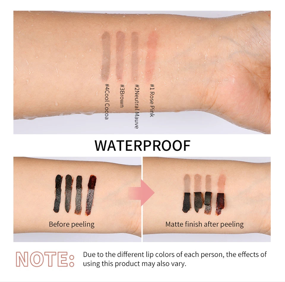 Lipliner-Stift zum Abziehen, Lippenflecken-Tattoo, langanhaltend, matt, wasserfest, wischfest, transparent