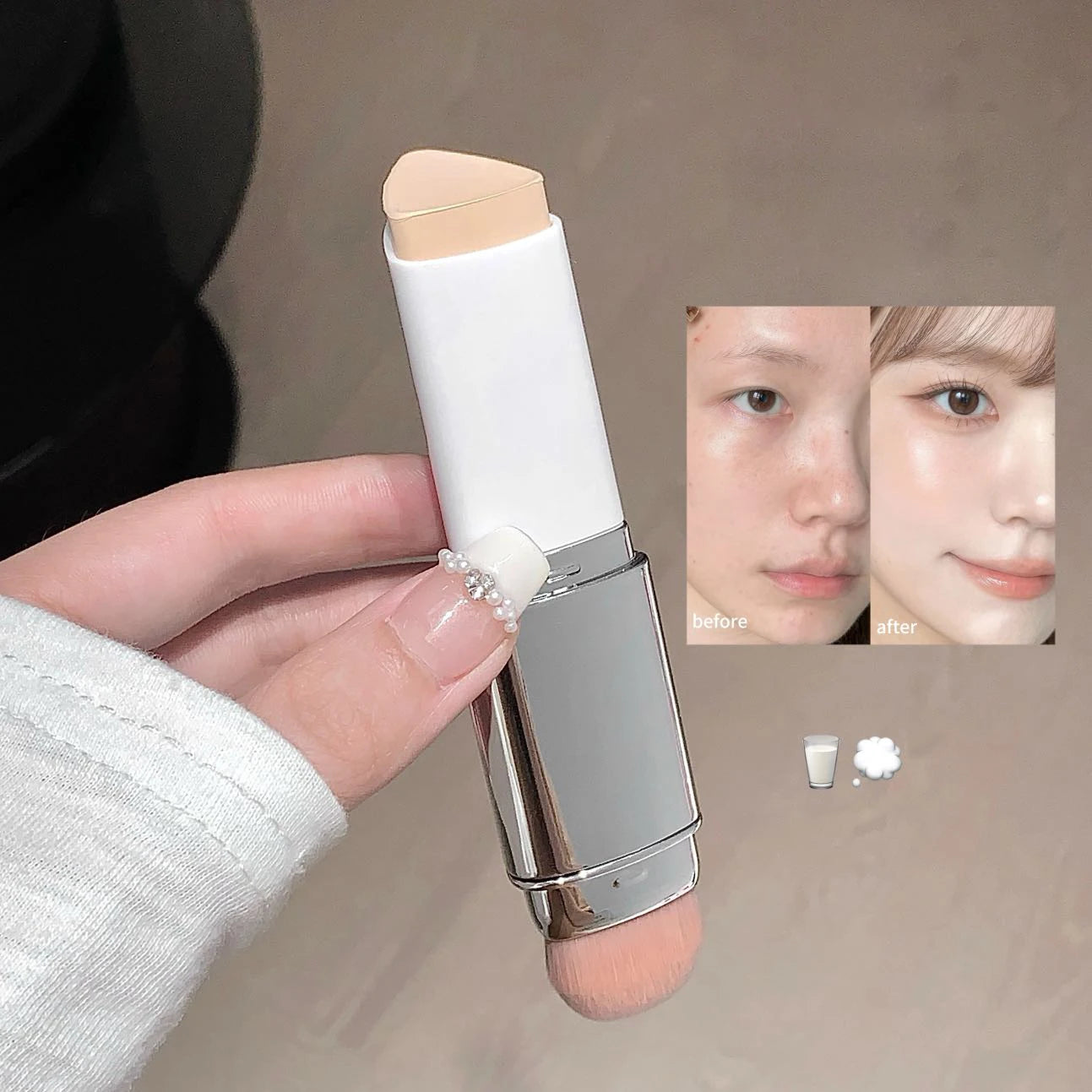 Kakashow „Lazy“ Foundation-Stick – Natürlich, feuchtigkeitsspendend und perfekt anpassungsfähig – Nicht austrocknend – Für alle Hauttöne geeignet