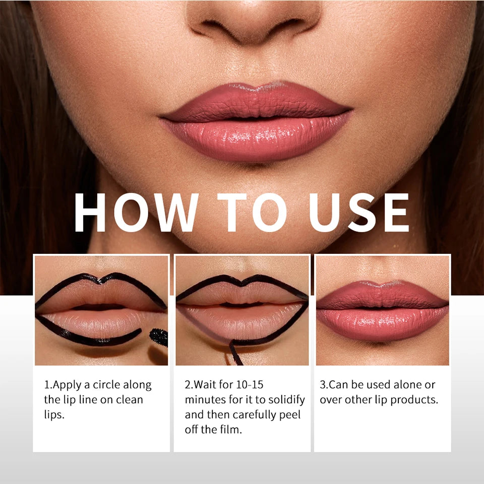 Lipliner-Stift zum Abziehen, Lippenflecken-Tattoo, langanhaltend, matt, wasserfest, wischfest, transparent