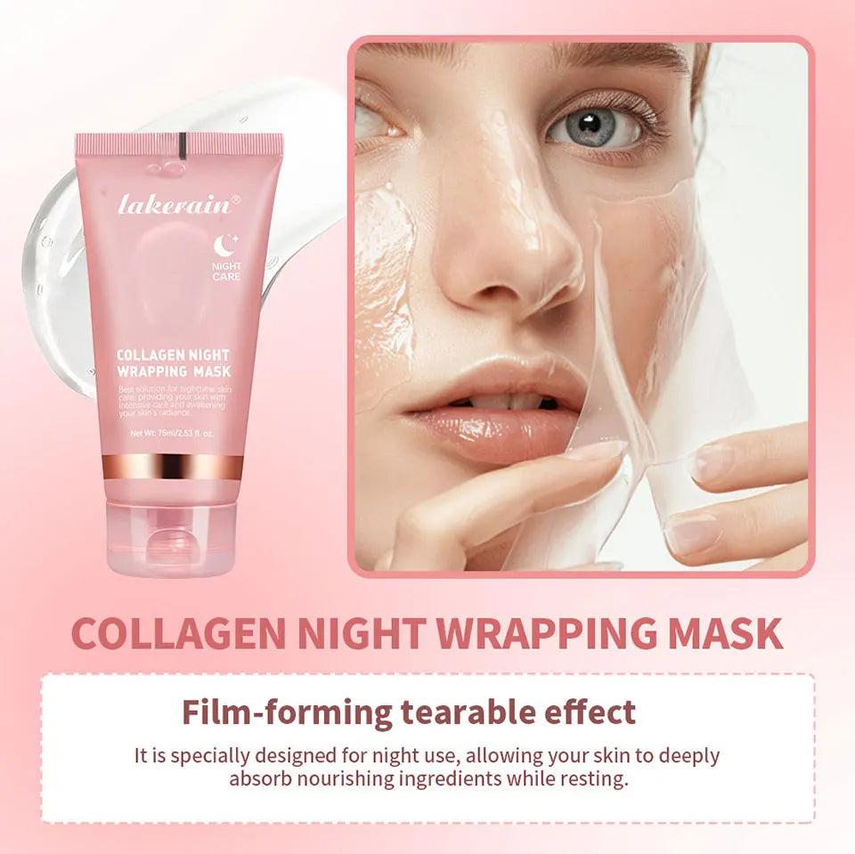 oreanische Deep-Collagen-Maske – Peel-off-Gesichtsmaske mit Anti-Falten- & Lifting-Effekt – Bio-Pflegemaske für die Nacht – Intensivpflege für die Frau