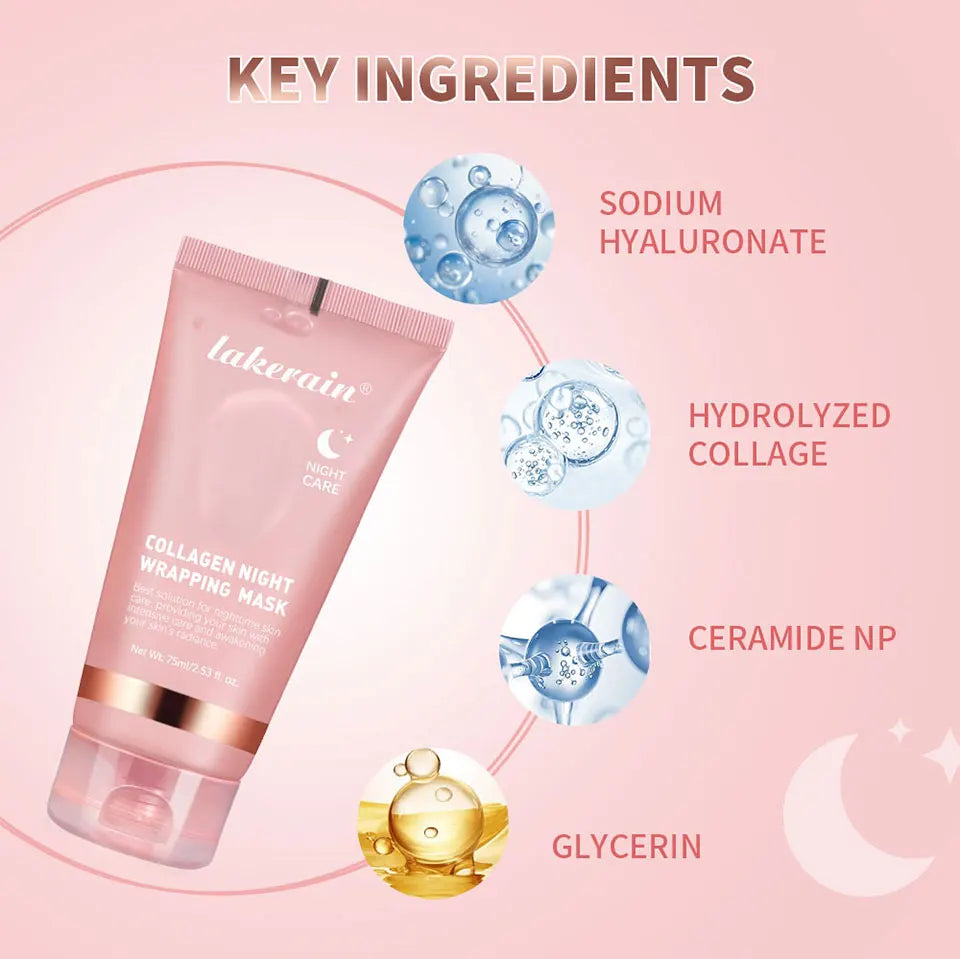 oreanische Deep-Collagen-Maske – Peel-off-Gesichtsmaske mit Anti-Falten- & Lifting-Effekt – Bio-Pflegemaske für die Nacht – Intensivpflege für die Frau