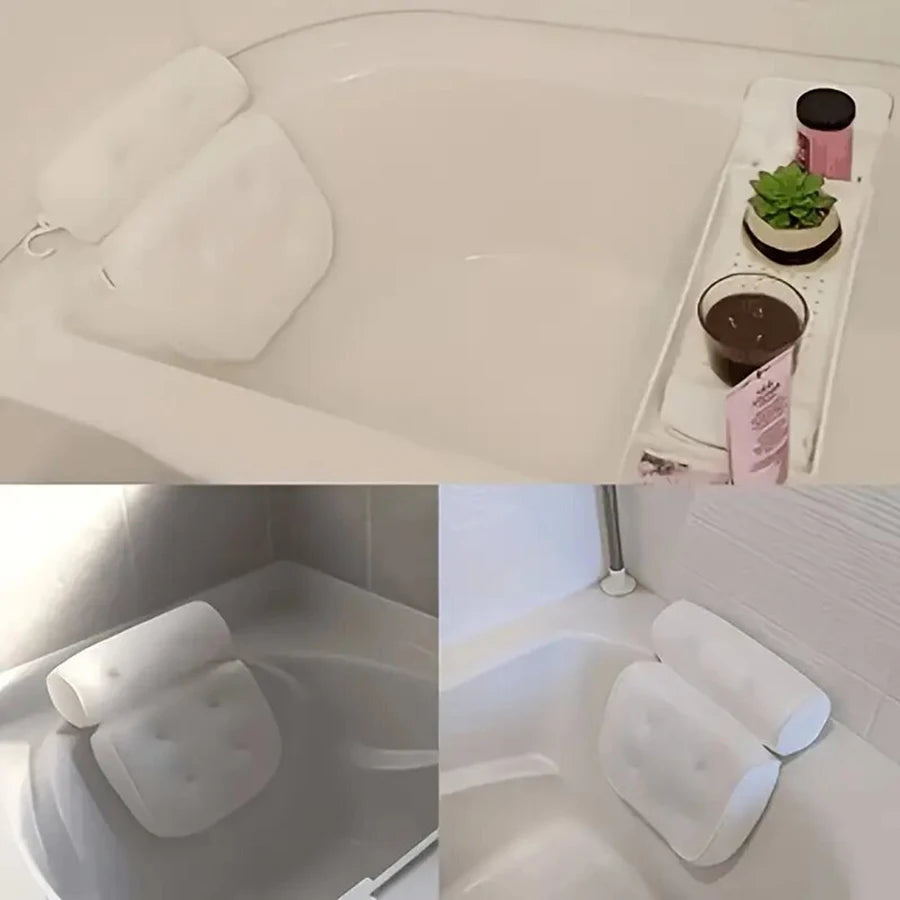 1 Spa-Badewannenkissen mit rutschfesten Saugnäpfen zur Stützung von Nacken und Rücken – Badewannen- und Badezimmer-Zubehör