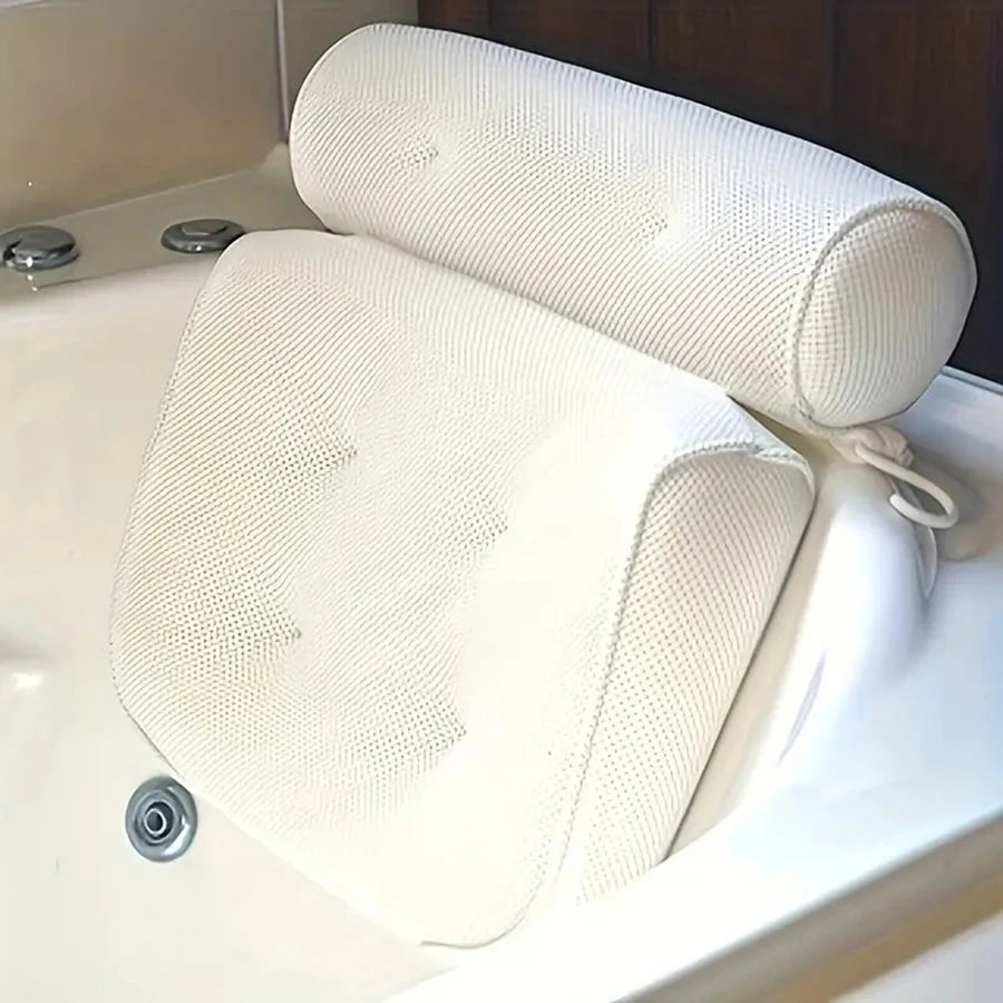 1 Spa-Badewannenkissen mit rutschfesten Saugnäpfen zur Stützung von Nacken und Rücken – Badewannen- und Badezimmer-Zubehör