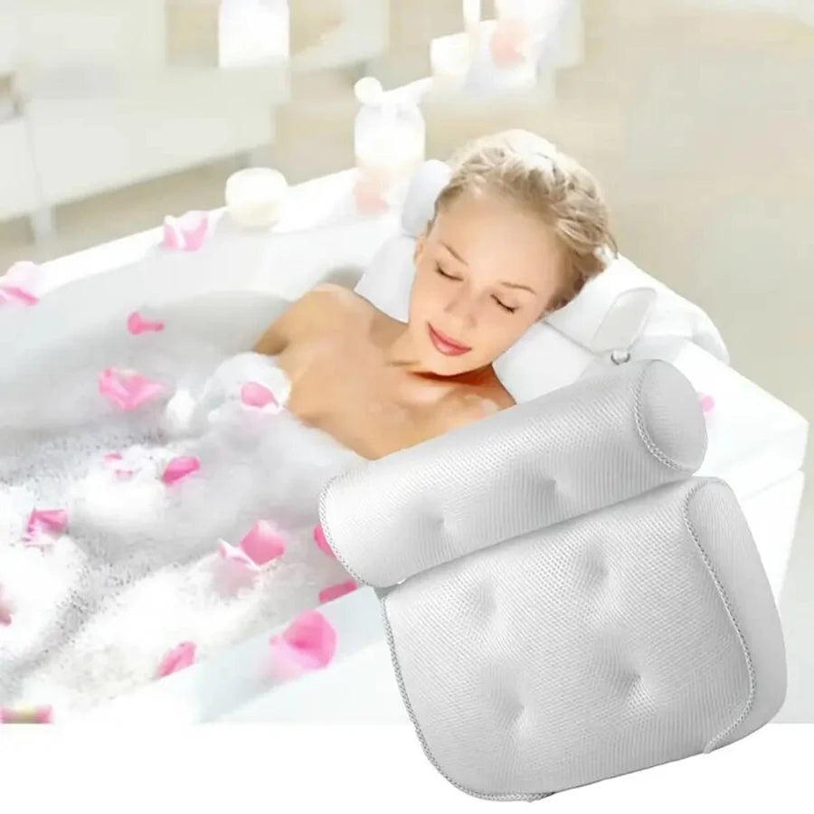 1 Spa-Badewannenkissen mit rutschfesten Saugnäpfen zur Stützung von Nacken und Rücken – Badewannen- und Badezimmer-Zubehör