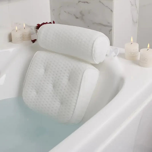 1 Spa-Badewannenkissen mit rutschfesten Saugnäpfen zur Stützung von Nacken und Rücken – Badewannen- und Badezimmer-Zubehör
