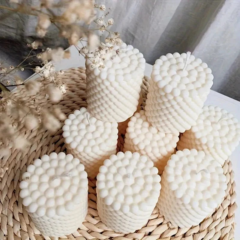 3D-Silikonform für Kerzen – Zylinder, Blasenmuster & Kugelform – Für Duftkerzen, Aromatherapie, Gips & DIY-Kreationen – Handgefertigte Gussform